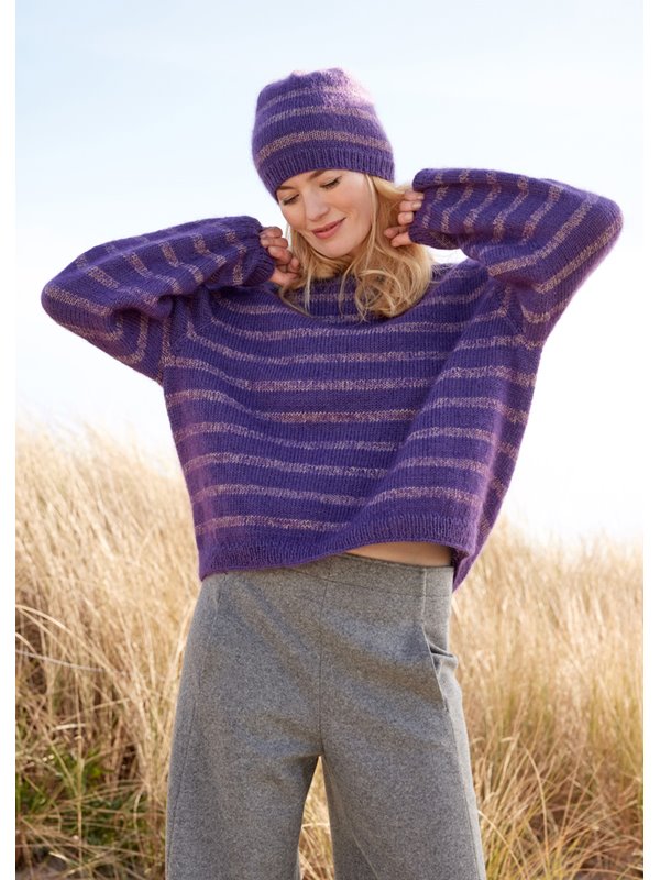 TOP DOWN STREIFENPULLOVER Merino Superiore & Silkhair von Lana Grossa