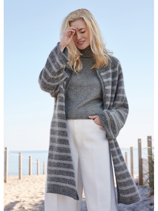 TOP DOWN STREIFENJACKE Merino Superiore & Silkhair von Lana Grossa
