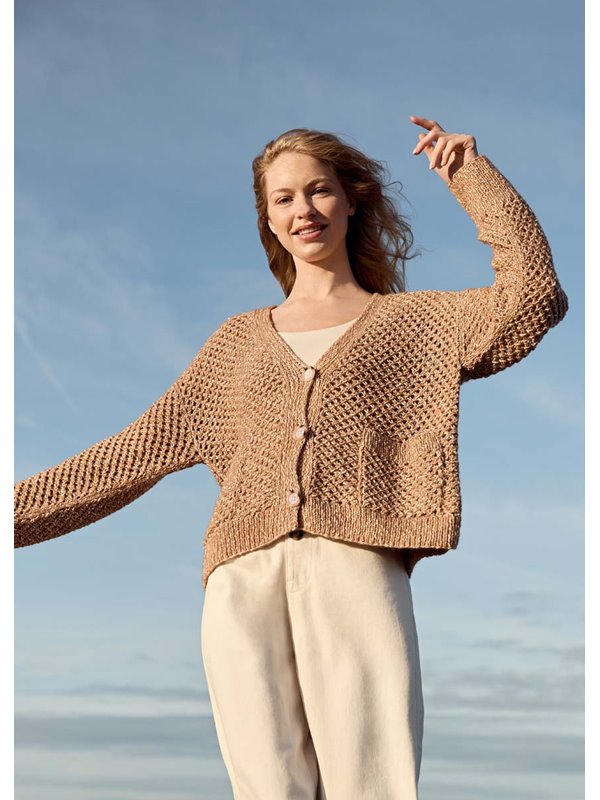 JACKE IM GITTERLOCHMUSTER Bottoni von Lana Grossa