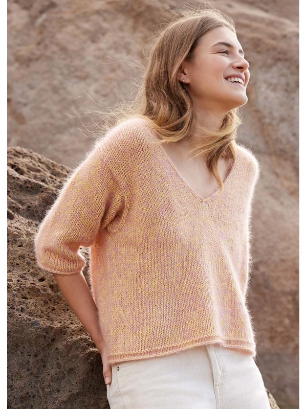 V-PULLOVER GLATT RECHTS MIT DREIVIERTELÄRMELN Summer Cashmere & Silkhair von Lana Grossa