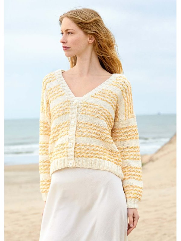 JACKE MIT HEBEMASCHENMUSTER Summer Softness & Bottoni von Lana Grossa