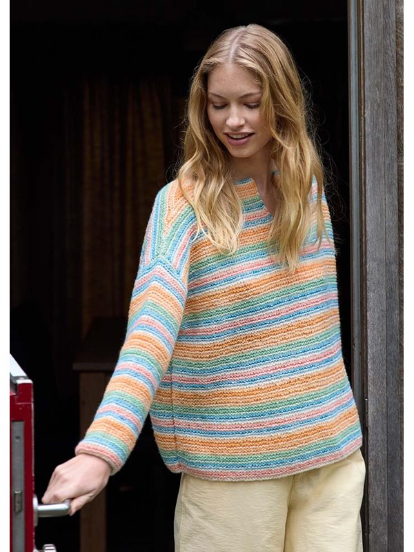 PULLOVER KRAUS RECHTS IN STREIFEN Soffio von Lana Grossa