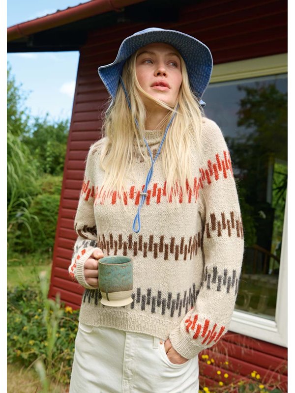 TOP-DOWN RAGLAN PULLOVER Natural Lama Fine von Lana Grossa