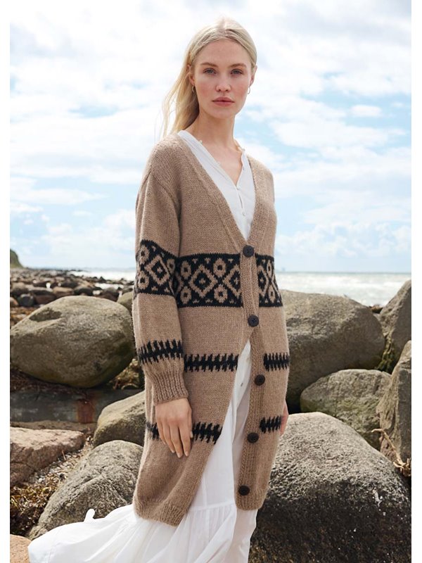 LONG CARDIGAN Natural Lama Chunky von Lana Grossa