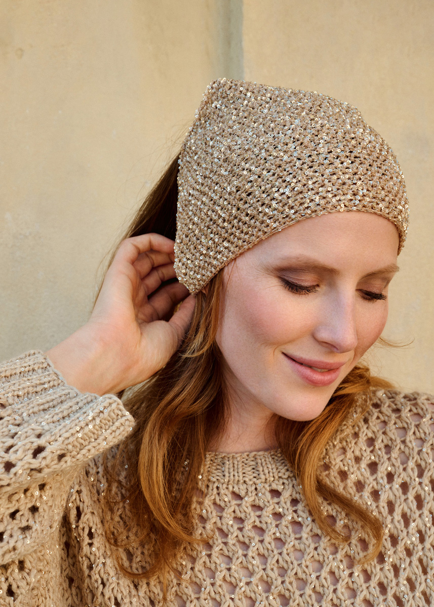 PAILLETTEN-KOPFTUCH Glamour von Lana Grossa