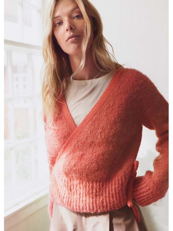 TOP-DOWN WICKELJACKE Natural Alpaca Lungo & Ecopuno von Lana Grossa