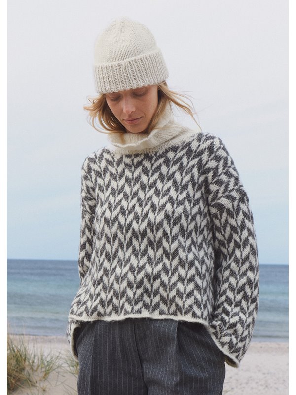 Lana Grossa JAQUARD-PULLOVER Natural Alpaca Pelo