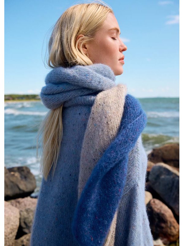 Lana Grossa DIAGONALER SCHAL Natural Superkid Tweed