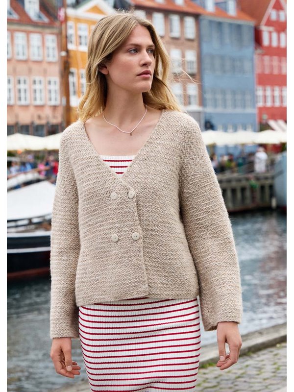 JACKE IM RATTANMUSTER Natural Alpaca Pelo von Lana Grossa