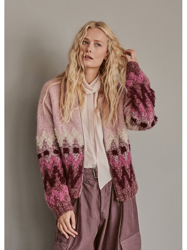 Lana Grossa JACQUARD-JACKE Natural Alpaca Pelo, Silkhair & Orsetto