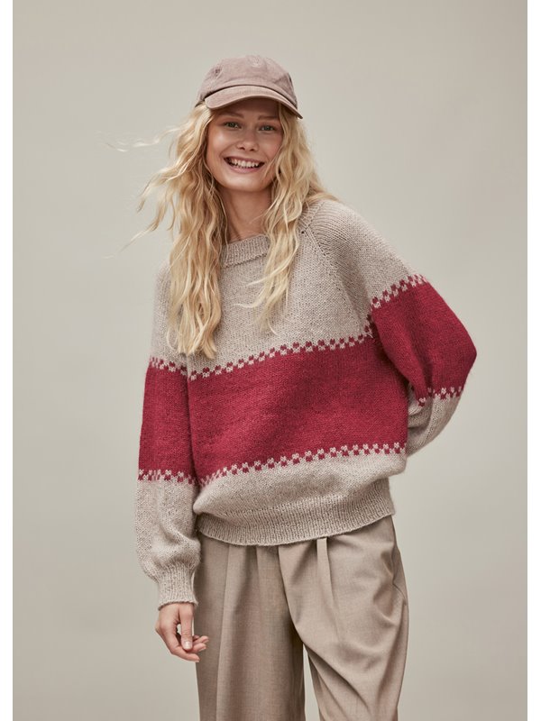 Lana Grossa RAGLAN-PULLOVER Natural Lama Fine & Silkhair