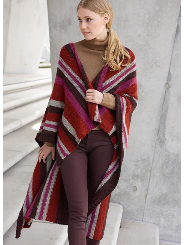 Lana Grossa PONCHO MIT ETHNO-STREIFEN Alta Moda Alpaca