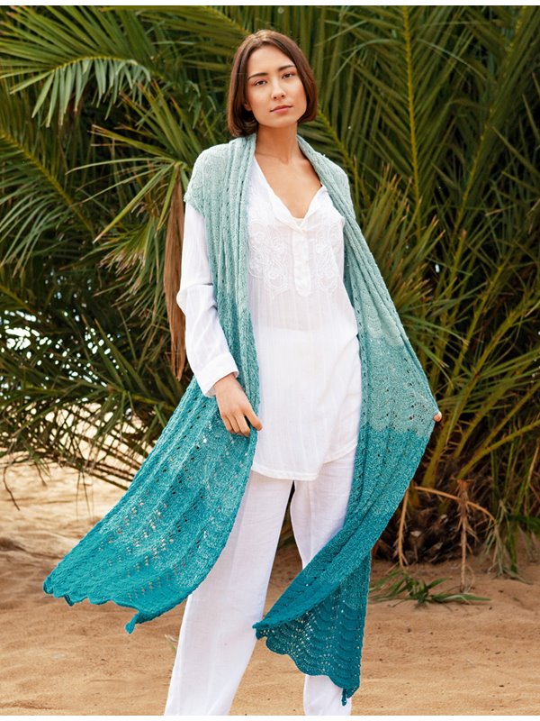 STOLA IM WELLENMUSTER Twisted Summer Shades von Lana Grossa
