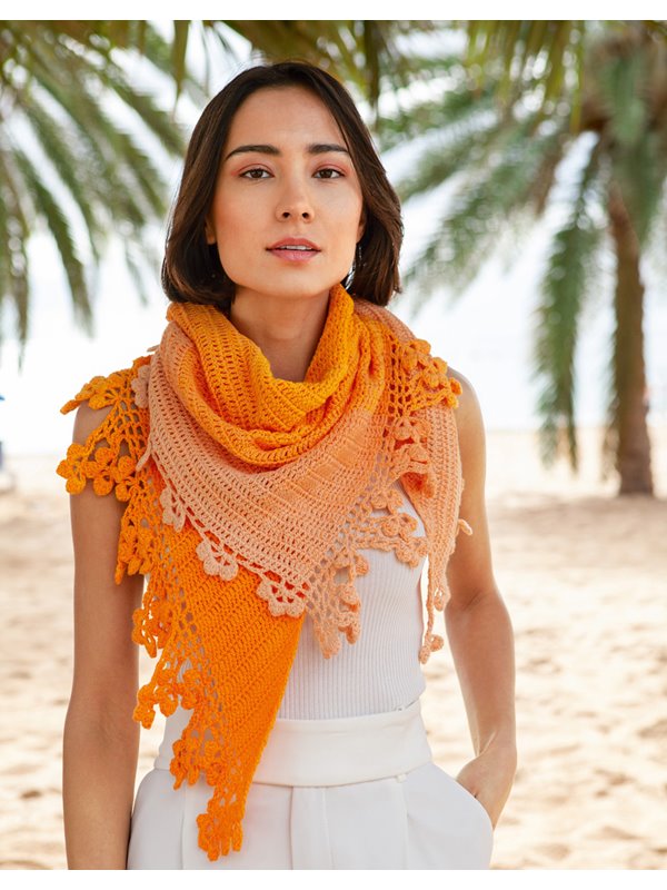 TUCH MIT BLUMENKANTE Shades of Cotton von Lana Grossa
