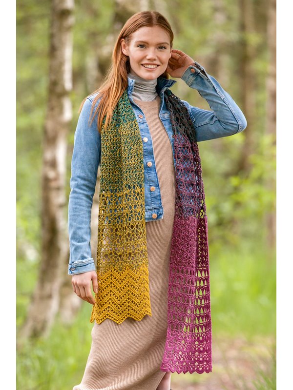 HÄKEL-SCHAL Shades of Merino Cotton von Lana Grossa