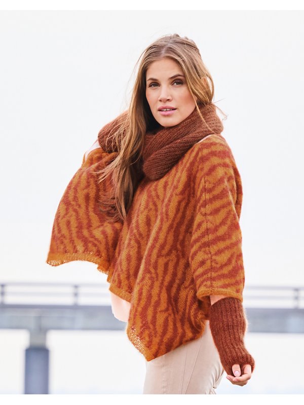 PONCHO IM TIGERMUSTER Silkhair von Lana Grossa