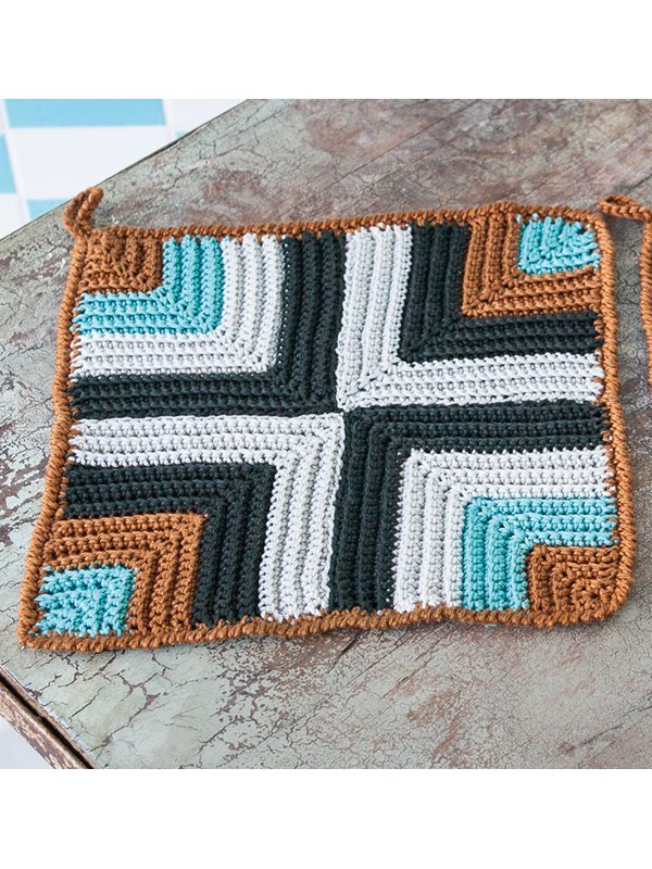 Lana Grossa TOPFLAPPEN IM GRAFISCHEN RELIEFMUSTER Cotone