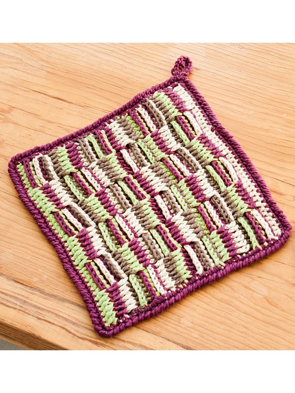 TOPFLAPPEN IM RELIEF-SCHACHBRETTMUSTER Star uni von Lana Grossa