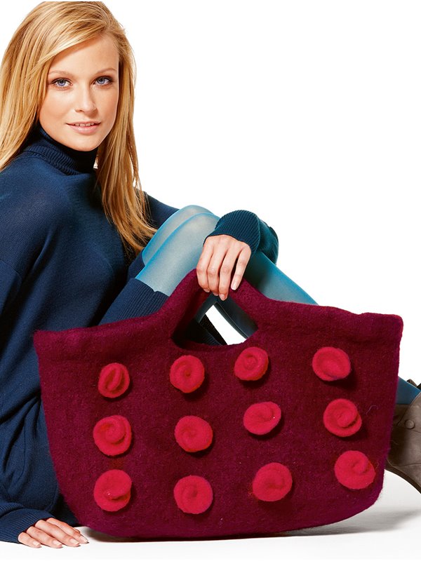 TASCHE MIT ROSEN Feltro/Feltro Fine von Lana Grossa