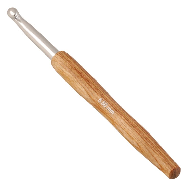 Wollhäkelnadel Alu mit Holzgriff Design-Holz Signal St. 6,5 - von Lana Grossa