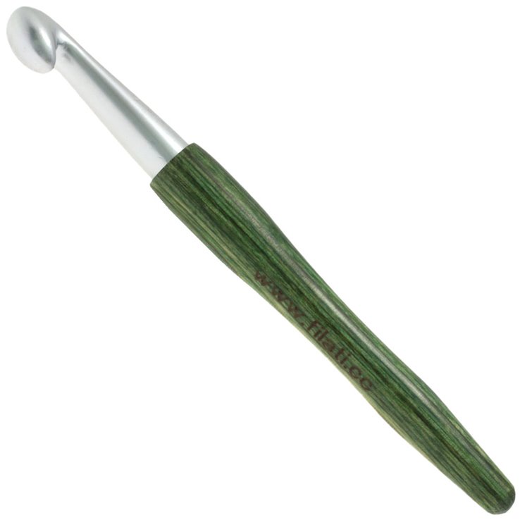 Wollhäkelnadel Alu mit Holzgriff Design-Holz Signal St.12,0 - von Lana Grossa