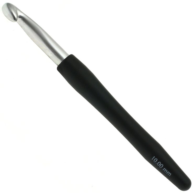 Wollhäkelnadel mit Soft-Griff (Aluminium) St.10,0 - von Lana Grossa