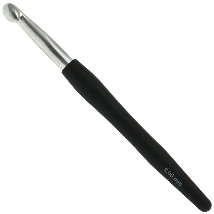 Wollhäkelnadel mit Soft-Griff (Aluminium) St. 8,0 - von Lana Grossa