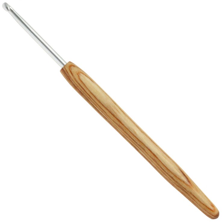 Wollhäkelnadel Alu mit Holzgriff Design-Holz Natur St. 3,5 - von Lana Grossa