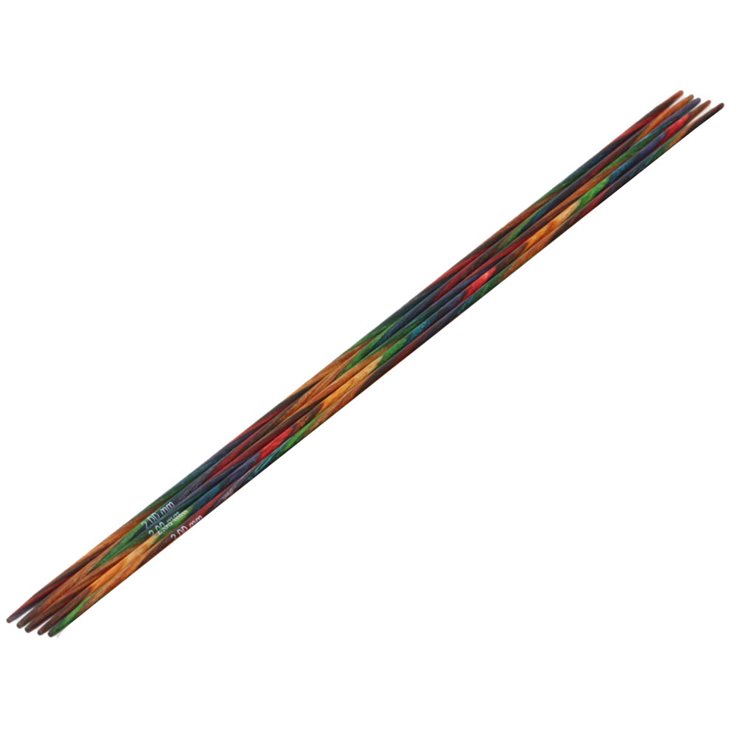 Strumpfstricknadel Design-Holz Multicolor St. 2,0/20cm - von Lana Grossa
