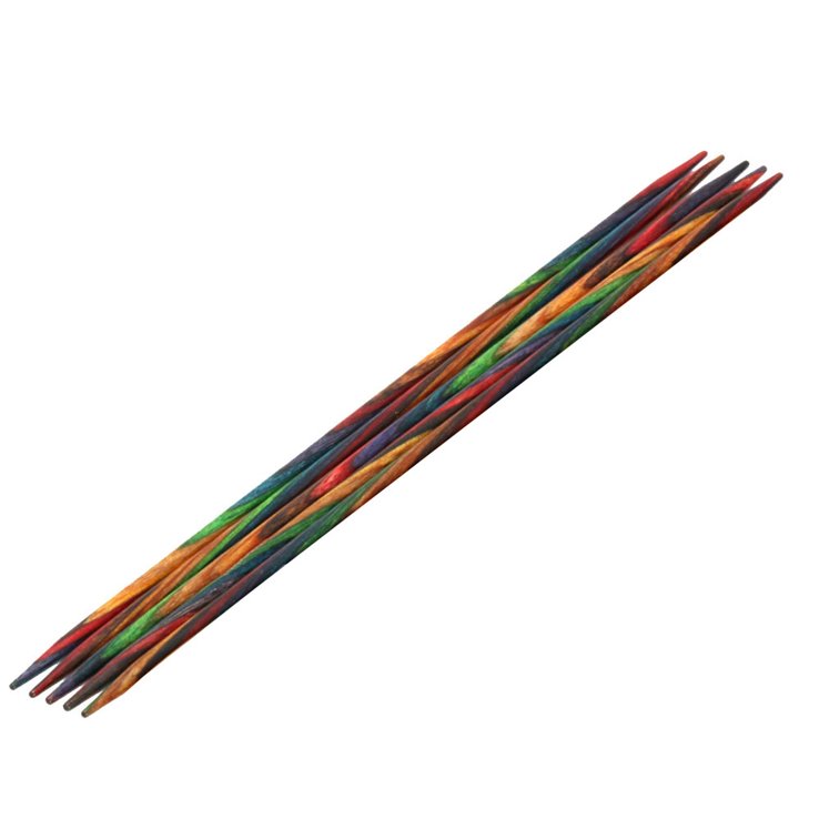 Strumpfstricknadel Design-Holz Multicolor St. 3,25/15cm - von Lana Grossa