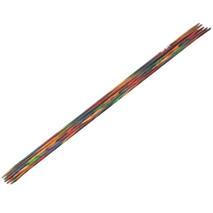 Strumpfstricknadel Design-Holz Multicolor St. 3,25/20cm - von Lana Grossa