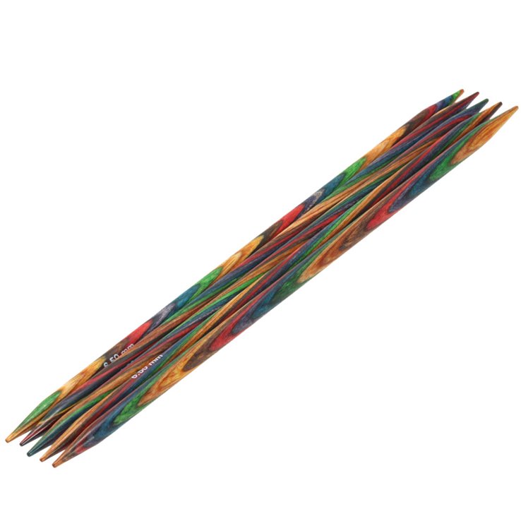 Strumpfstricknadel Design-Holz Multicolor St. 6,5/20cm - von Lana Grossa