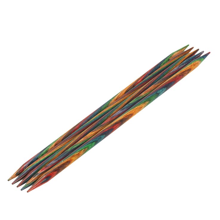 Strumpfstricknadel Design-Holz Multicolor St. 7,0/20cm - von Lana Grossa