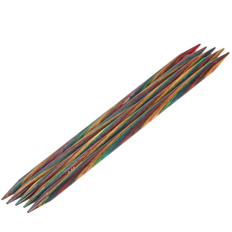 Strumpfstricknadel Design-Holz Multicolor St. 8,0/20cm - von Lana Grossa
