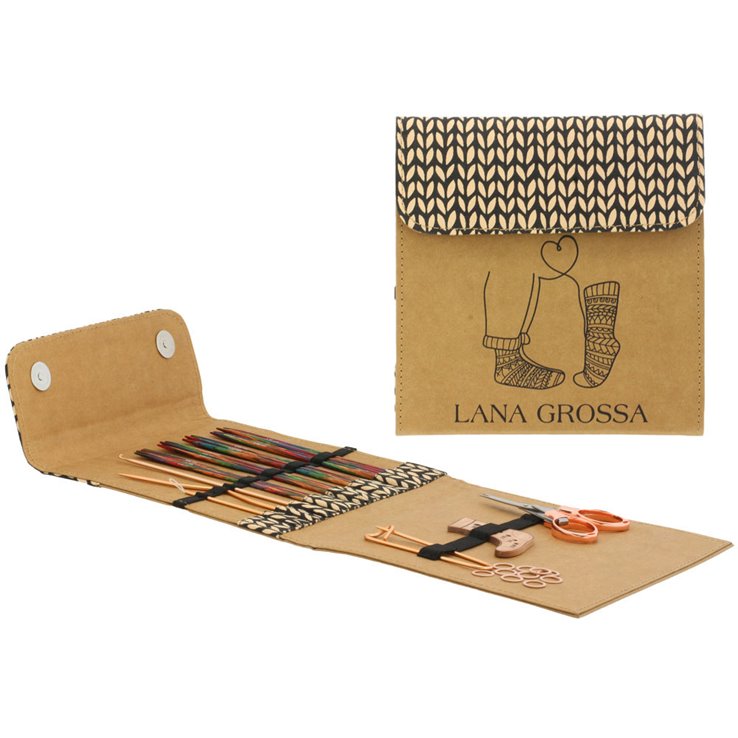 Sockenstrick-Set Design-Holz Multicolor by Tanja Steinbach - von Lana Grossa