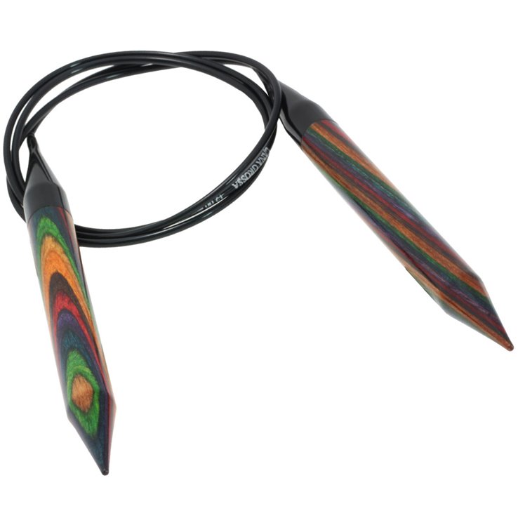 Rundstricknadel Design-Holz Multicolor St. 12,0/100cm - von Lana Grossa
