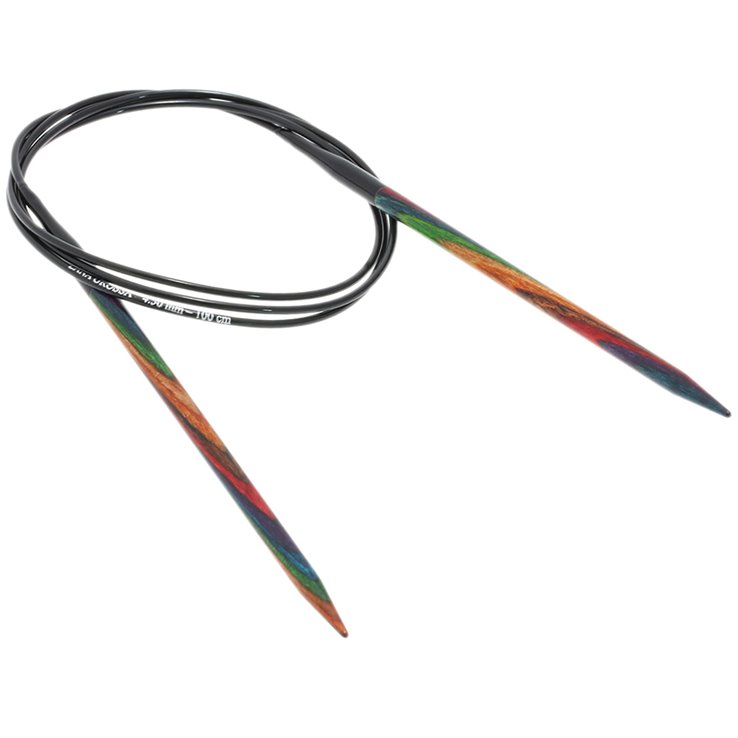 Rundstricknadel Design-Holz Multicolor St.  4,5/100cm - von Lana Grossa