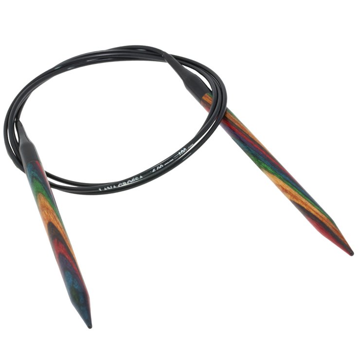 Rundstricknadel Design-Holz Multicolor St. 6,0/100cm - von Lana Grossa