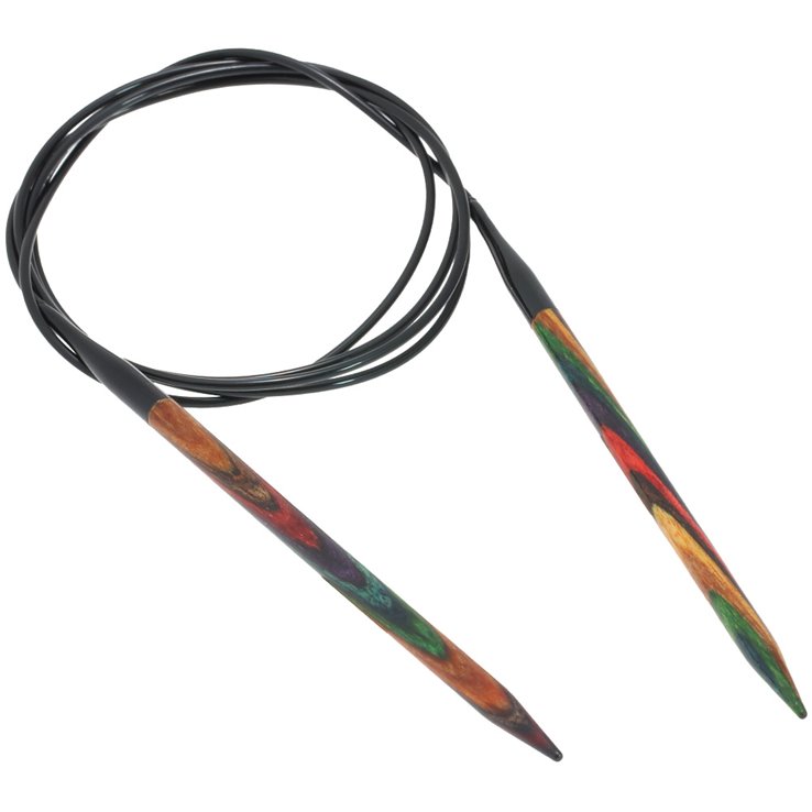 Rundstricknadel Design-Holz Multicolor St. 5,5/120cm - von Lana Grossa