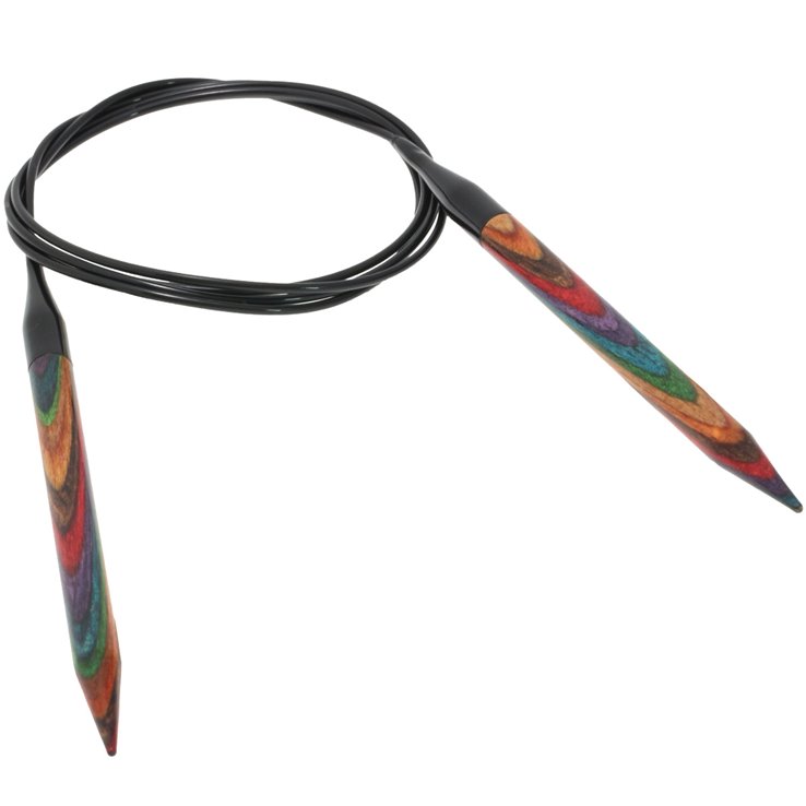 Rundstricknadel Design-Holz Multicolor St. 7,0/120cm - von Lana Grossa