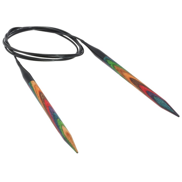 Rundstricknadel Design-Holz Multicolor St.  8,0/120cm   - von Lana Grossa