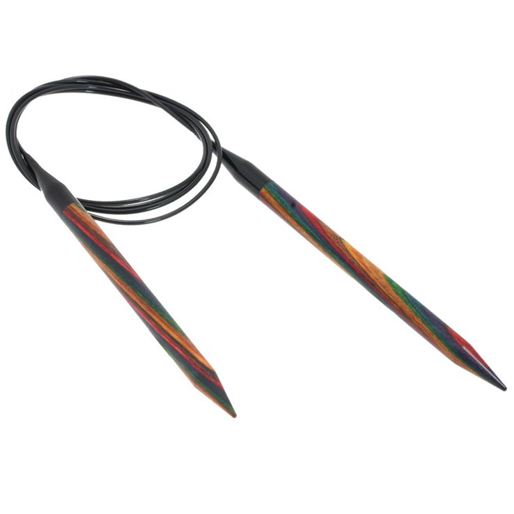Rundstricknadel Design-Holz Multicolor St. 9,0/120cm - von Lana Grossa
