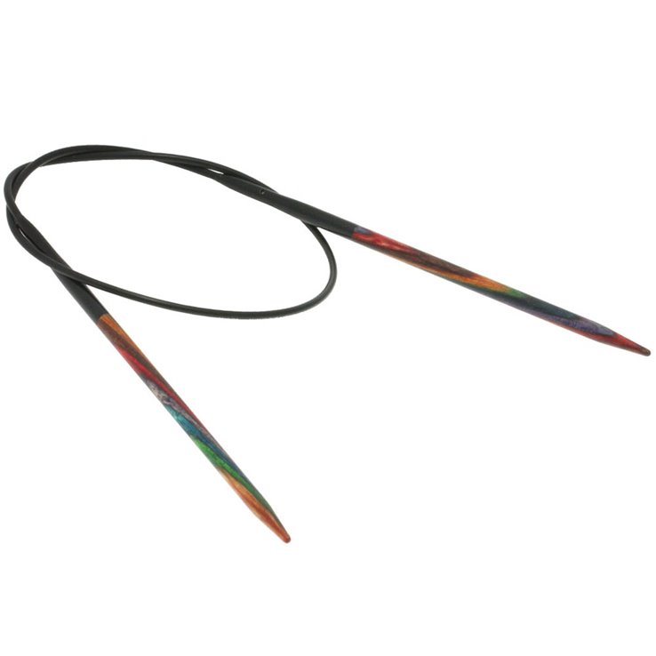 Rundstricknadel Design-Holz Multicolor St, 3,25/ 40cm - von Lana Grossa