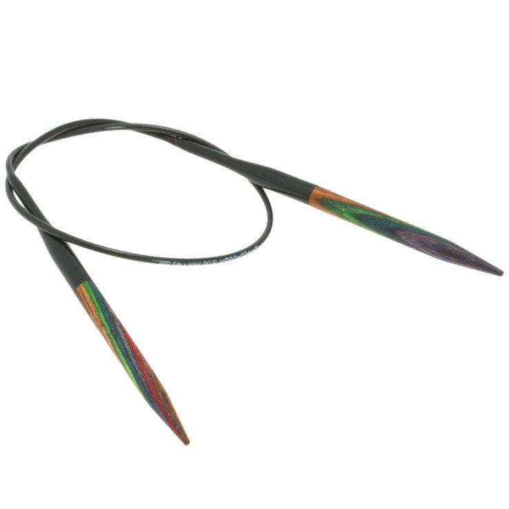 Rundstricknadel Design-Holz Multicolor St.  5,0/ 40cm - von Lana Grossa