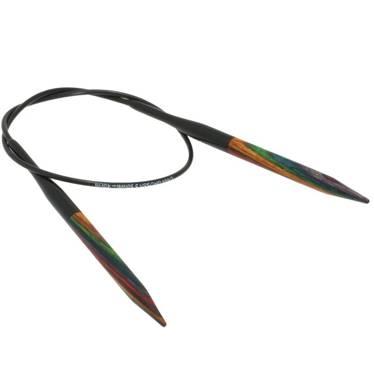 Rundstricknadel Design-Holz Color St. 5,5/40cm - von Lana Grossa