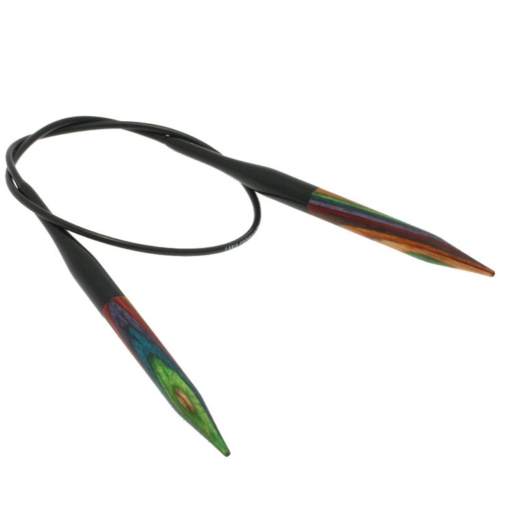Rundstricknadel Design-Holz Multicolor St. 6,5/ 40cm - von Lana Grossa