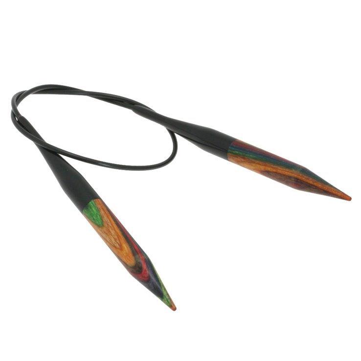 Rundstricknadel Design-Holz Multicolor St. 8,0/ 40cm - von Lana Grossa
