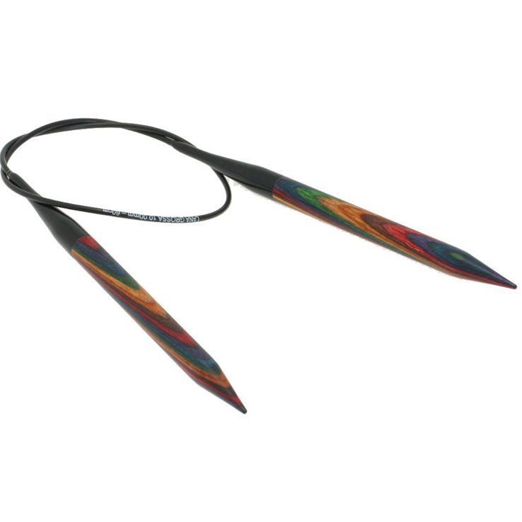 Rundstricknadel Design-Holz Color St.10,0/60cm - von Lana Grossa