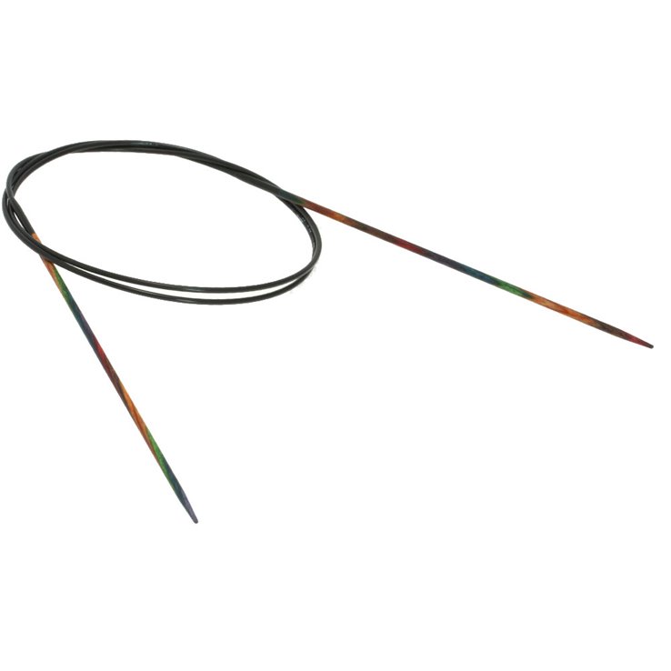 Rundstricknadel Design-Holz Multicolor St. 2,0/ 80cm - von Lana Grossa