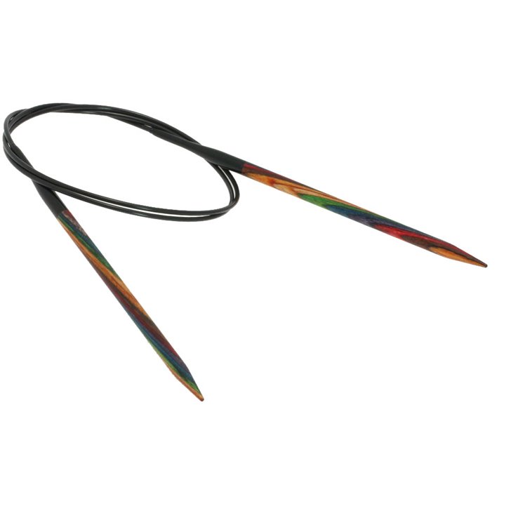 Rundstricknadel Design-Holz Multicolor St. 5,0/ 80cm - von Lana Grossa